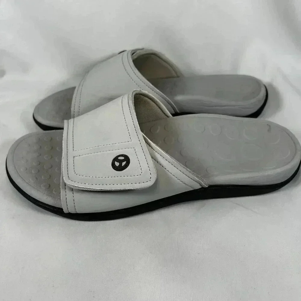 Vionic Kiwi Size 8 Men Slides Sandals Comfort Gray Cuishioned